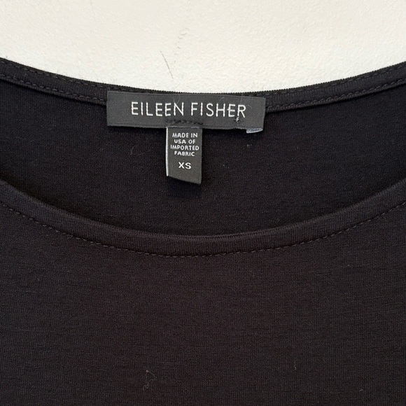 Eileen Fisher Black Asymmetrical Stretch Jersey tank , size : XS - Picture 4 of 7
